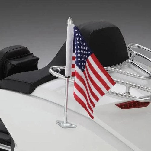 Show Chrome Trunk Mount Flag Pole Chrome #52-975 for Honda GL1800D Gold Wing Dct