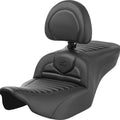 Saddlemen RoadSofa CF Tuck-N-Roll Seat With Backrest #285031 Harley Davidson