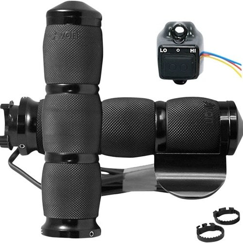 Avon Air Cushion Heated Grips with Throttle Boss Black #MT-AIR-90-A-B-H