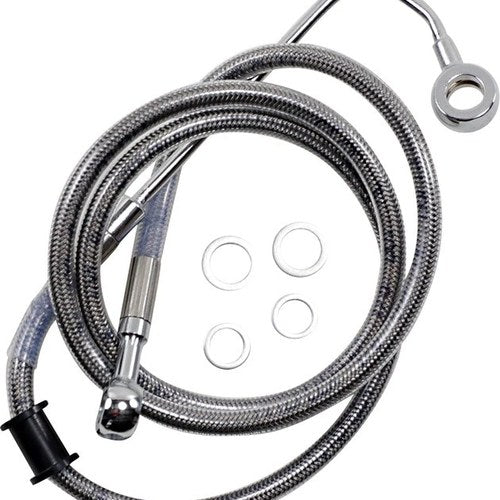 DS Braided Front Upper ABS Brake Line Kit 43-3/4" +8" Clear Coated #212045