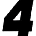 Dirt Digits Pro Numbers 6" Black #4 3-Pack