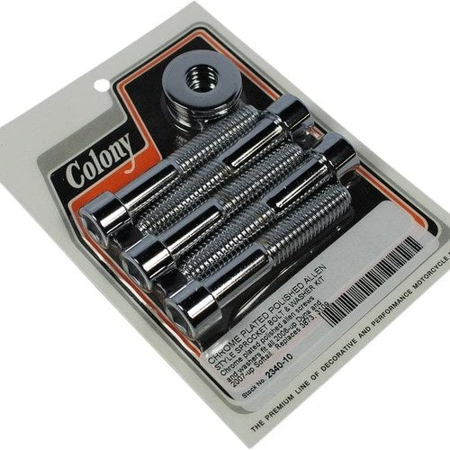 Colony Side Sprocket Bolt & Washer Kit Chrome #2340-10 Harley Davidson