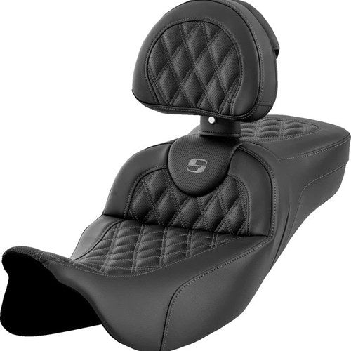 Saddlemen RoadSofa LS Ext. Reach Seat With Backrest Gray Stitch #284801