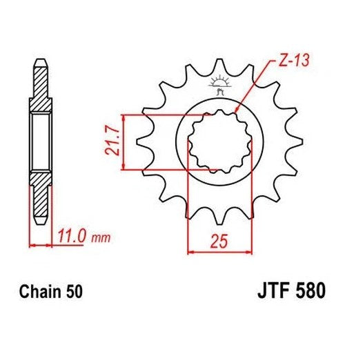 JT Front Sprocket 530 16T #JTF580.16 for Yamaha