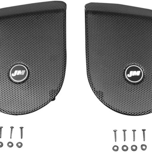 J&M Saddlebag Lid Speaker Grill Set HGRL-SD06 for Harley FL Touring 98-13