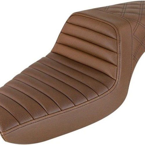 Saddlemen Step-Up LS Tuck-N-Roll Seat Brown #284120 Harley Davidson Sportster