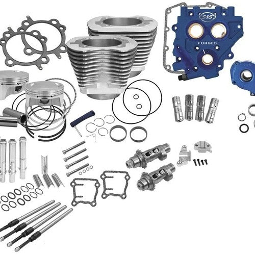 S&S Power Pack with 585 Easy Start Chain Drive Cams Silver #330-0666