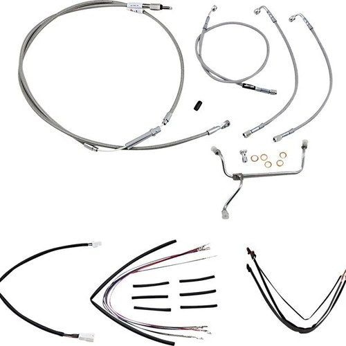 Burly Handlebar Cable/Line Kit for 18" Hangers w/o ABS Stainless #B30-1154