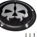 Drag Specialties Skull Split Skull Derby Cover 5-Hole Black/Chrome #174423