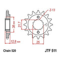JT Front Sprocket 520 15T #JTF511.15 Kawasaki KLR650/KLX650C/KL650B Tengai