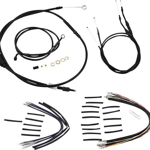 Burly Handlebar Cable/Line Kit for 10" Jail Bars Black w/o ABS #B30-1146