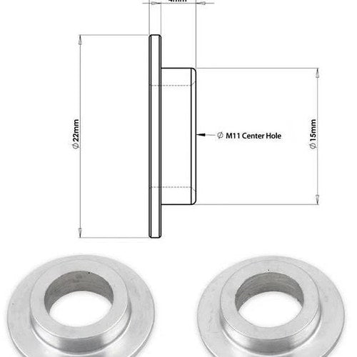 Bolt Hardware Round Collar Bushings M11 x 22mm with 5mm Standoff 5-Pack