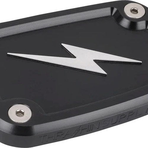 Thrashin Supply Co. Front Brake Reservoir Cap Twice Cut Black #TSC-3176-4