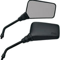 Emgo Roadhawk Mirror Set Rectangular 10mm 7" Stem Black Universal