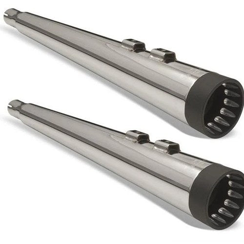 Bassani 4" Dnt Megaphone Mufflers Chrome/Black #1F57DNT5 Harley Davidson