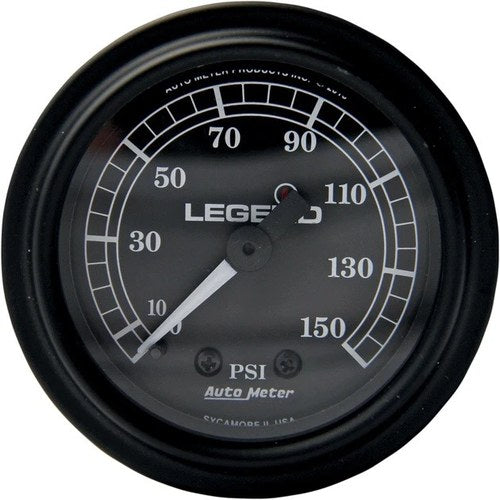 Legends Fairing Mounted LED Backlit Psi Gauge Black/Black Face