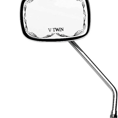 Emgo Scrolled Face V-Twin Mirror Rectangular Left 10mm Chrome Universal