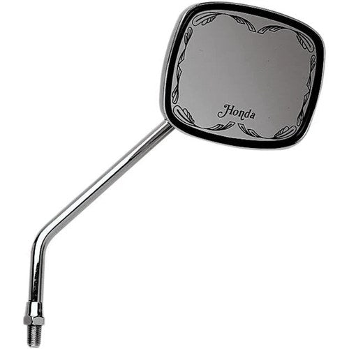 Emgo Scrolled Face Mirror Rectangular 10mm Chrome Fits Honda