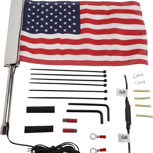 Ciro US Flag with Lighted Pole