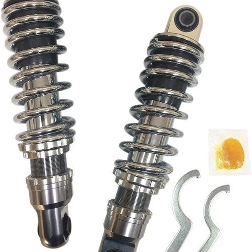 DS Premium Adjustable Shocks 10.5" Chrome Harley Davidson Dyna