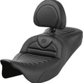 Saddlemen RoadSofa CF Tuck-N-Roll Seat With Backrest #285049 Harley Davidson