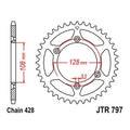 JT Steel Rear Sprocket 428 57T #JTR797.57 for Suzuki/Kawasaki DR-Z125L/KLX125L