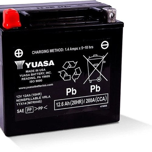 Yuasa Factory Activated Maintenance Free Battery YTX14 #YUAM7RH4S