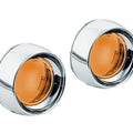 Kuryakyn Deep Dish Turn Signal Bezels With Lenses Chrome Amber #2268