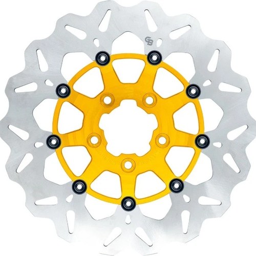 GBrakes Floating Wave Brake Rotor 11.8" Rear Gold #GBDU025 Harley Davidson