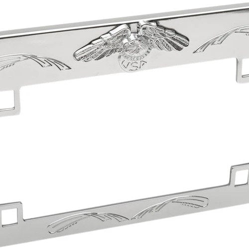 Emgo Eagle License Plate Frame 7" W x 4" H Chrome Universal