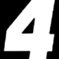 Dirt Digits Pro Numbers 4" White #4 3-Pack