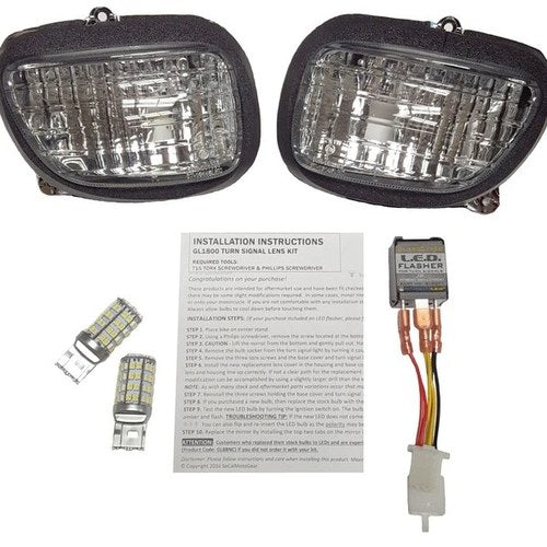 Pathfinder Dual LED Switchback Front Turn Signal Kit Smoke for Honda Goldwing