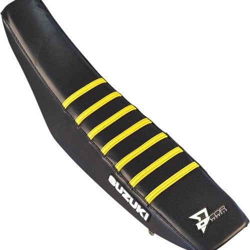 Dcor Ribbed Seat Cover Black/Black/Yellow #30-40-126 for Suzuki RM250/RM125