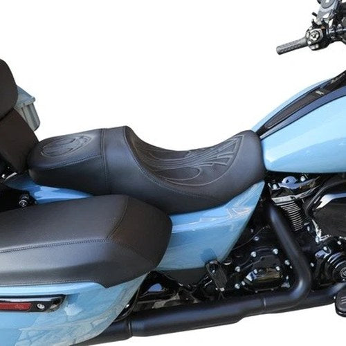 Danny Gray Ist Weekday 2-Up Seat Drag/Gray Stitch #FA-DGE-0335 Harley Davidson
