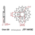 JT Self Cleaning Front Sprocket 520 13T #JTF1441.13SC for Suzuki RM-Z450/RMX450Z