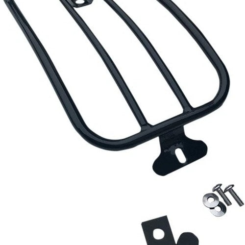 Motherwell Solo Luggage Rack 7" Gloss Black Harley Davidson Flsl Softail Slim