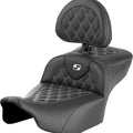 Saddlemen RoadSofa LS Ext. Reach Seat With Backrest White Stitch #285033