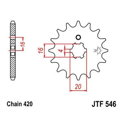 JT Front Sprocket 420 12T fits Yamaha YZ60 1981