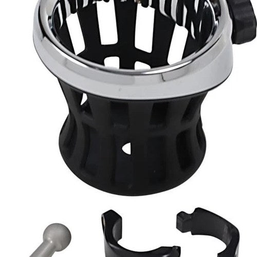 Ciro Drink Holder with Mount Chrome & 1.25" Black Clamp