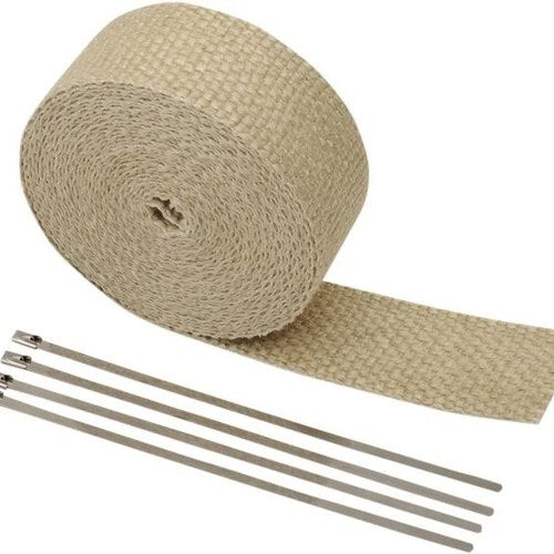 Cycle Performance Exhaust Wrap w/Tie Wraps 2" x 25' Natural