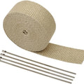 Cycle Performance Exhaust Wrap w/Tie Wraps 2" x 25' Natural