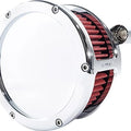Feuling BA Series Air Cleaner Chrome With Solid Cover/Red Filter #5457