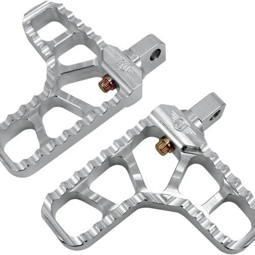 Joker Machine Heel Footpegs Serrated Clear #08-62-1 Harley Davidson