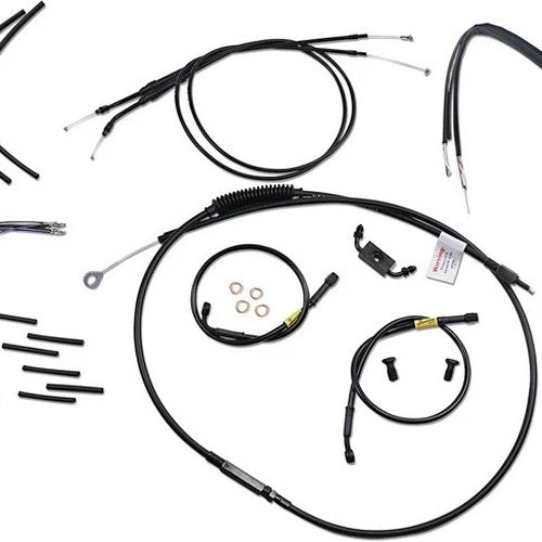 Burly Handlebar Cable/Line Kit for 12" Jail Bar w/ABS Black #B30-1212