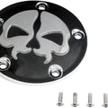 Drag Specialties Split Skull Points Cover 5-Hole Black/Chrome Harley Davidson