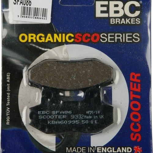 Ebc Sfa Organic Scooter Brake Pads #SFA86 Sachs MadAss 125/MadAss 50