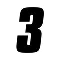 Factory Effex 7" Factory Numbers #3 Black 3-Pack