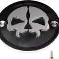 Drag Specialties Split Skull Points Cover 2-Hole Black/Chrome #174413