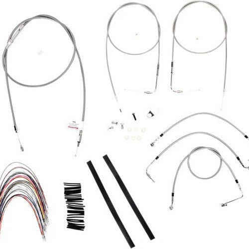 Burly Handlebar Cable/Line Kit for 16" Ape Hangers w/o Cruise Stainless B30-1086