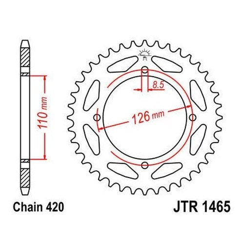 JT Steel Rear Sprocket 420 47T #JTR1465.47 for Kawasaki/Suzuki KX65/RM65
